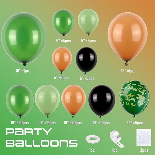 Miniatura 10 de Arco de globos de dinosaurio azul, verde y naranja, 121 unidades, cumpleaños de niños, decoraciones de baby shower Verde Naranja Azul