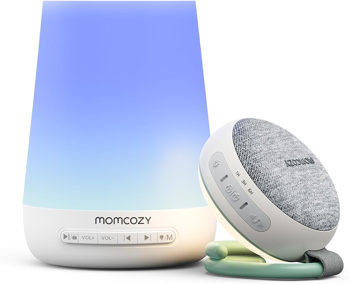 Momcozy Baby Sleep Bundle: Portable Sound Machine and App Remote Control White Noise Machine for Sleeping, Baby Registry, Newborn Essentials, Baby Shower Gifts