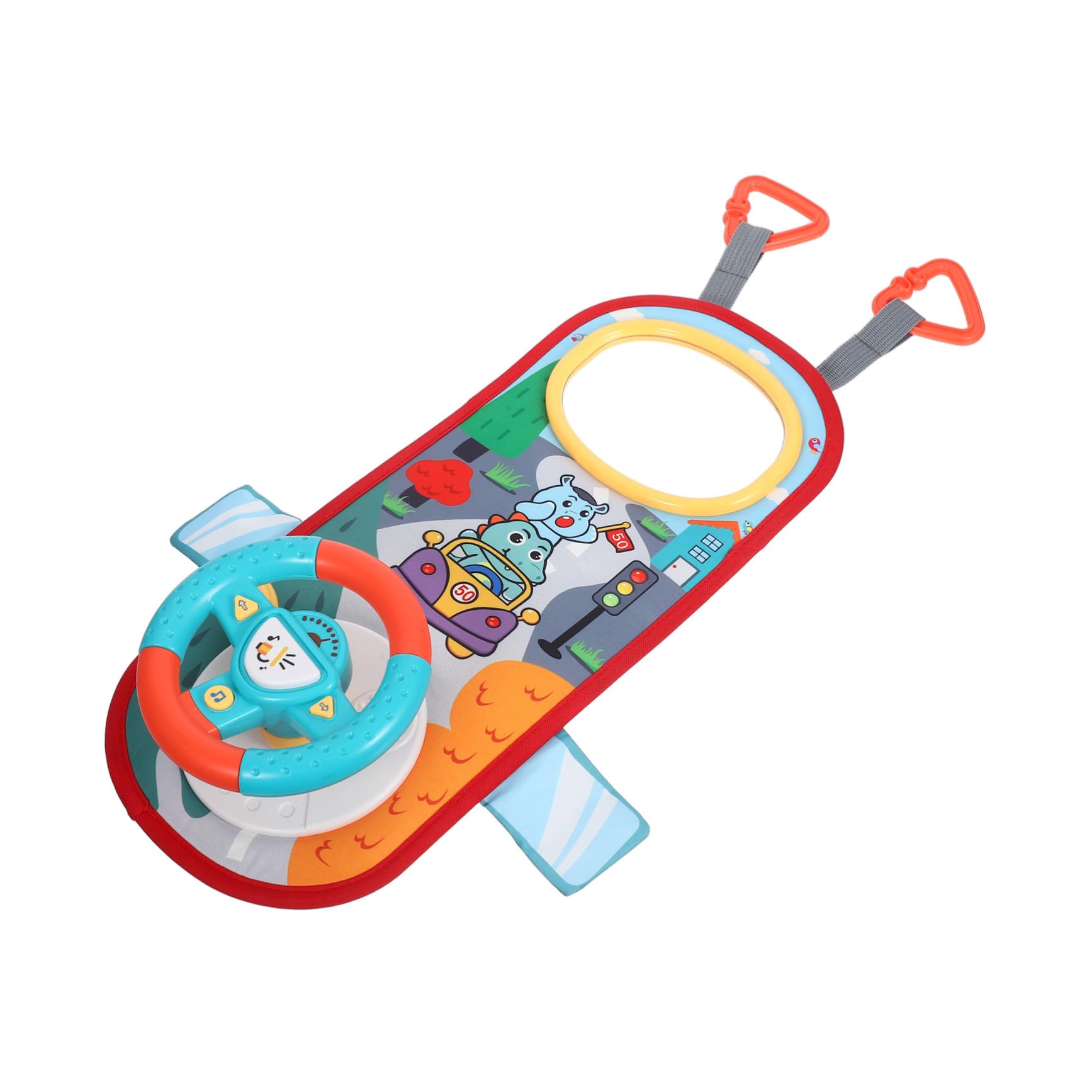 Uonlytech Volante Giocattolo per Simulazione di Guida Educativa Adattabile Sedili Posteriori Auto Stimola Apprendimento e Sviluppo Cognitivo Gioco Interattivo per Indoor e Outdoor