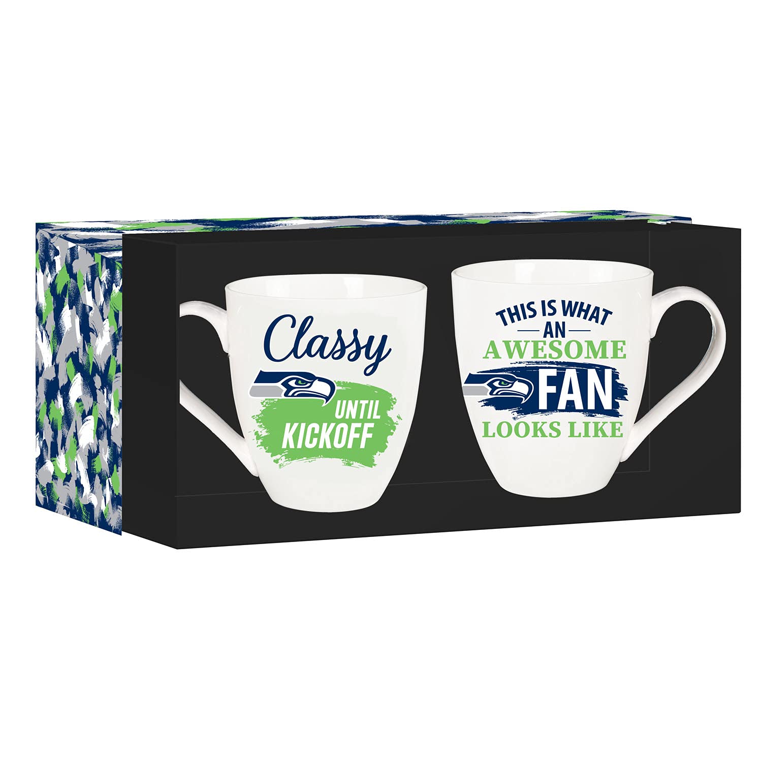 Amazon.com: Team Sports America Seattle Seahawks, Ceramic Cup O'Java 17oz  Gift Set : Sports & Outdoors