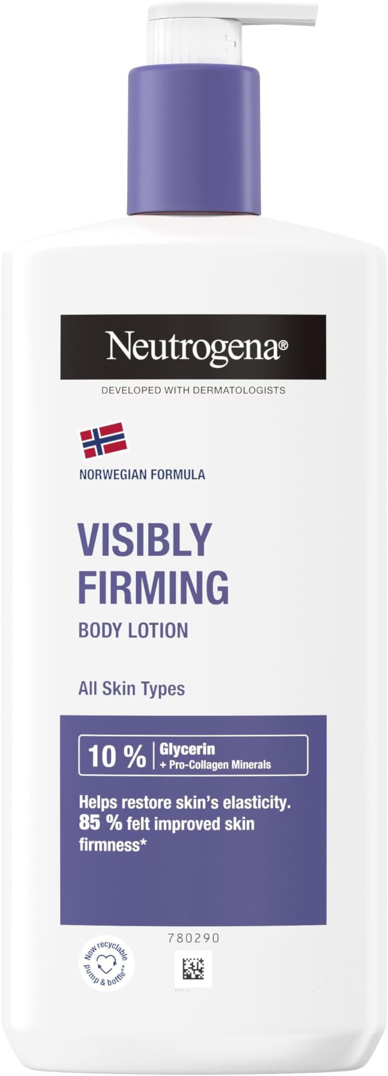 Norwegian Formula Visibly Renew Firming Body Lotion (1 x 400ml), Nourishing Body Cream Designed to Help Restore Skin's Elasticity, Moisturiser made with Glycerin for Skin Hydration