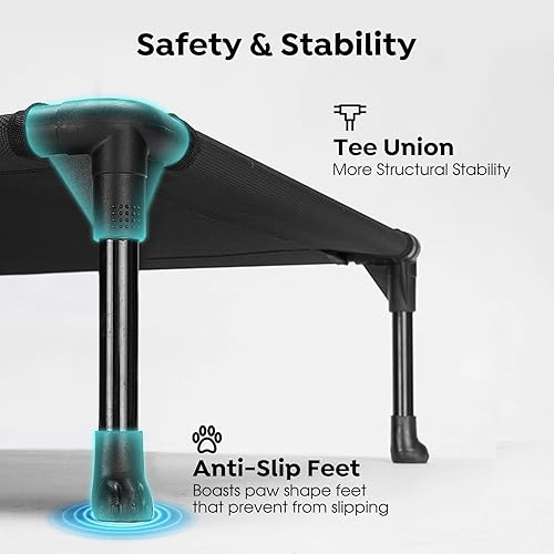 Miniatura 3 de Veehoo - CWC1803-S - Cama elevada tipo catre para perros, refrescante, portátil, con malla lavable y transpirable, patas antideslizantes, duradera,