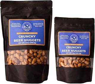 Wolfies Nuts - Crunchy Beer Nuggets - Slow Roasted Artisan Nuts, Ohio Made. Gourmet Snacks For Gameday, Gift Baskets, or Snack Trays! (5 oz)