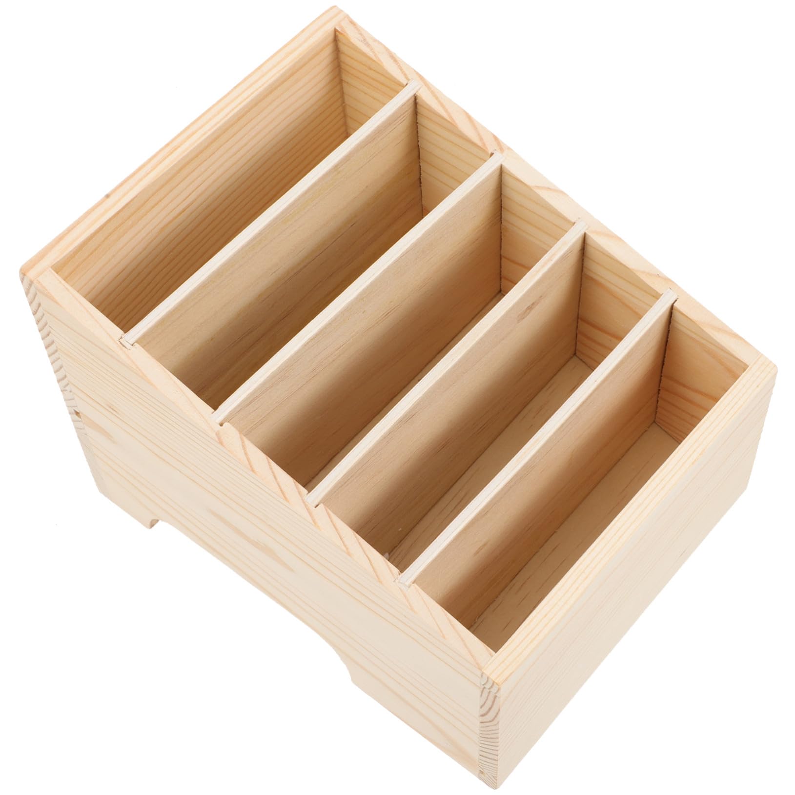Scrivania in legno a 5 scomparti per telefono, forniture per ufficio e decorazione a forma di cactus, soluzione elegante e funzionale per riporre oggetti da scrivania