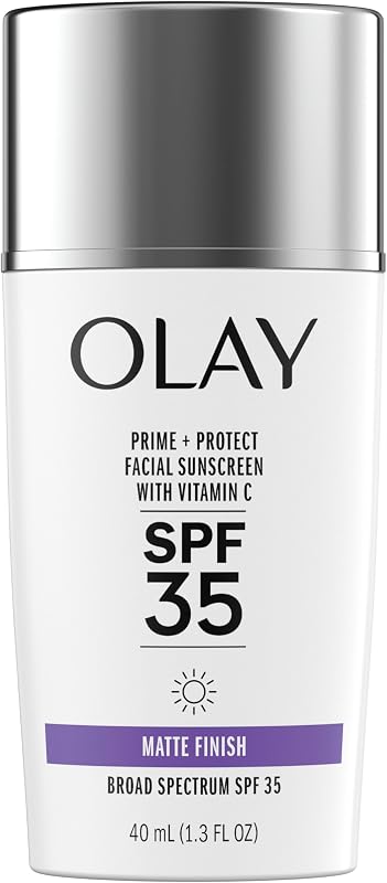 Olay Prime & Protect SPF 35 Face Sunscreen, 40 mL (1.3 FL OZ), Matte Finish SPF Makeup Primer and Lightweight Sunscreen for All Skin Types