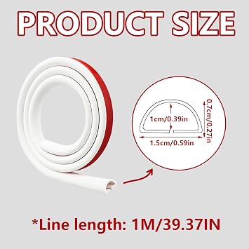 1 Meter Mini Cable Trunking for Electric Cables Self-Adhesive Cable Cord Cover Floor Cable Protector Wire Cover Flexible Cords Hider for Hide Wires on Wall Floor