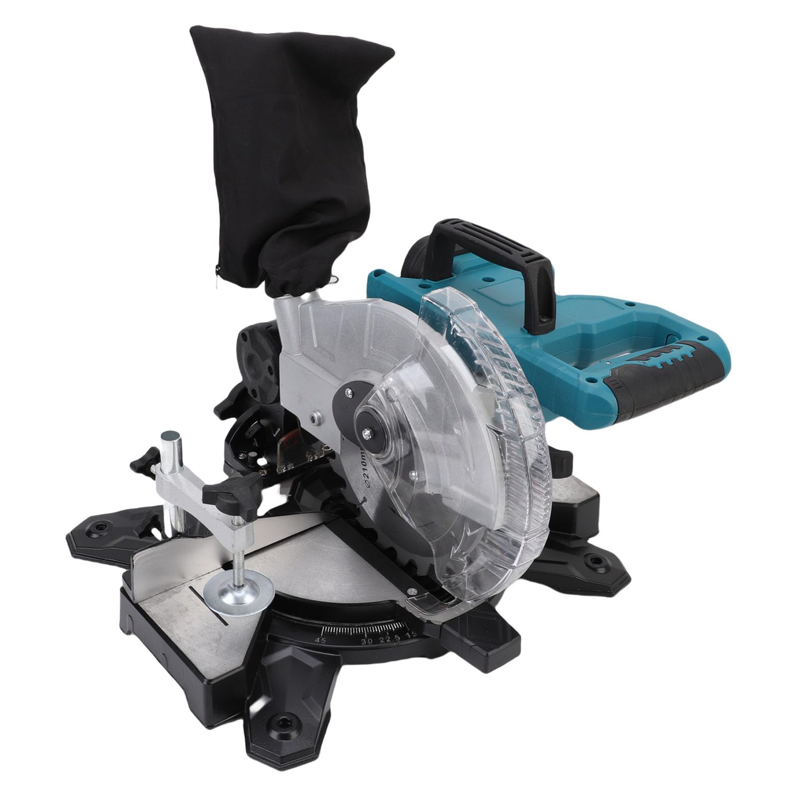 SIXRUN Sierra Ingletadora Eléctrica Sierra Ingletadora Inalámbrica con Motor sin Escobillas Hoja 24T de 8 Pulgadas 3600 RPM Diseño Deslizante Biselado de 0 a 45 Grados para Carpinteros de Renovación