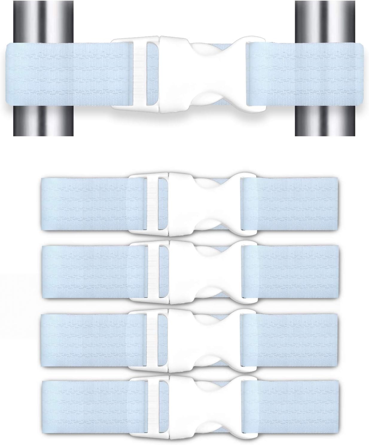 Coosin Baby Safety Locks,Handles Child Safety Locks Simple Installation Home Safety Strap Locks Fit Closed Handle Cabinets,Oven, Double Open The Door Refrigerator, Kitchen Door ect... (4 Pack, White)