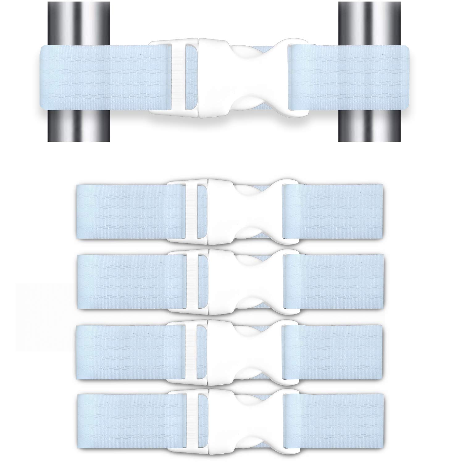 Coosin Baby Safety Locks,Handles Child Safety Locks Simple Installation Home Safety Strap Locks Fit Closed Handle Cabinets,Oven, Double Open The Door Refrigerator, Kitchen Door ect… (4 Pack, White)