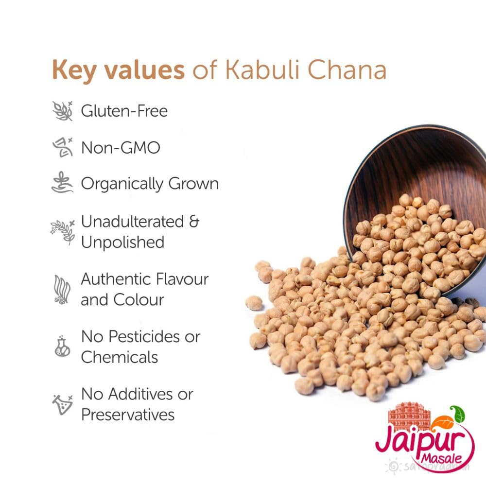 SHAAN-E JAIPUR Premium Kabuli Chana/Chhole | Rich in Protein| No Cholesterol|No Additives (900gm) with Jute Bag 2
