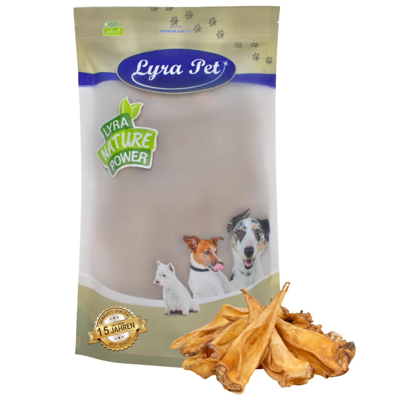 Lyra Pet® 100 Rinderohren getrocknet ca. 3 kg Kausnack für Hunde Leckerli | Naturbelassenes Leckerli - Ideal für die Zahnpflege - Gut verdaulicher Kauartikel - Proteinhaltiges fettarmes Hundefutter