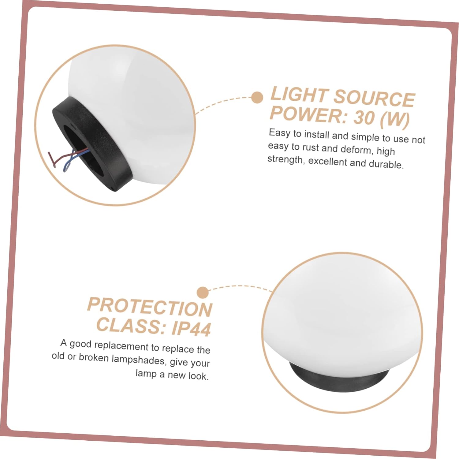 Angoily Post Mount Replacement Globe Lampshade for Outdoor Lighting Shade for Garden Patio Walkway and Porch Fixtures Weather Resistant and Design