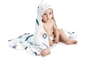 bc babycare Baby Bath Towel: Ultra-Soft Muslin Hooded Towel for Newborns