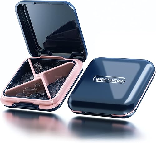 SHFESH Pastillero, pequeño pastillero  Recipiente pequeño de viaje diario para bolso o bolsillo, organizador de medicamentos portátil impermeable