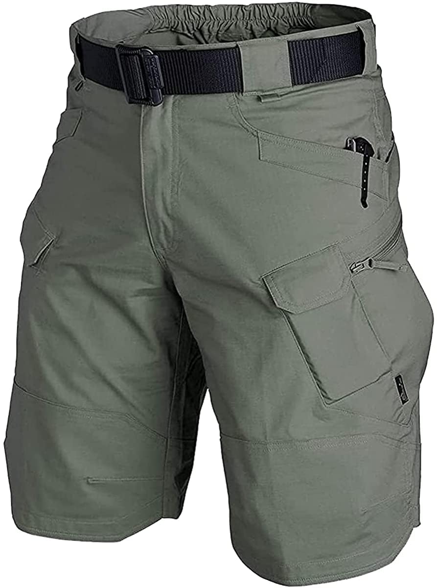 URBESTTactical Shorts for Men Waterproof Breathable Quick Dry Hiking Fishing Cargo Shorts with Multi Pockets(NO Belt)