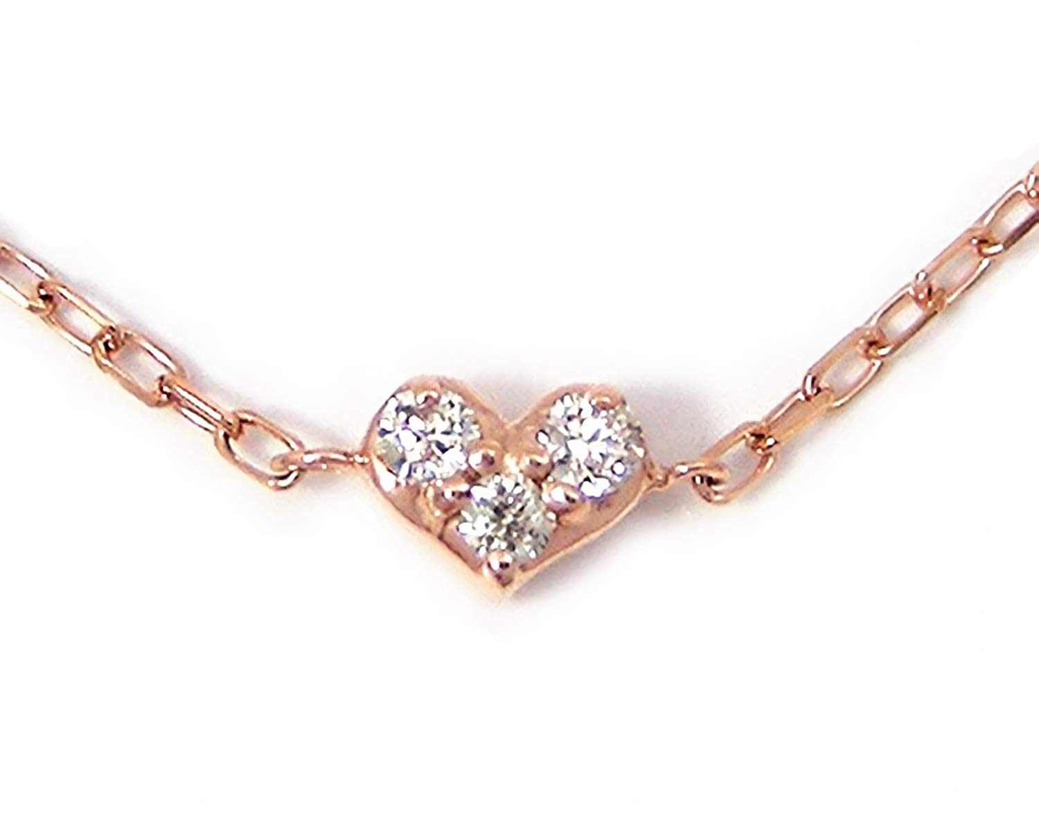 ハート型チャーム ピンクゴールドブレスレットK10 ハート型チャーム ピンクゴールドブレスレットK10