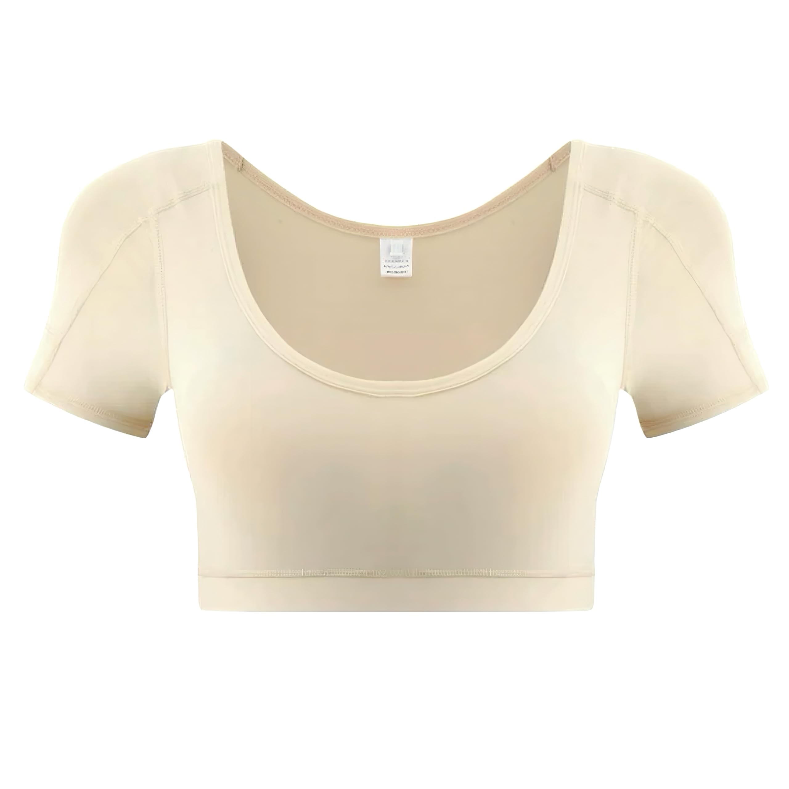 Intimo Morbido da Donna Top 2 in 1 con Spalline Integrate Maniche Corte Canotta Imbottita da Donna con Reggiseno Integrato Canotta Sportiva da Yoga Imbottitura da Donna(S,Skin Tone)