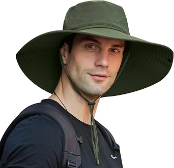 Oversize XXL Sun Hat for Men,UPF50+Waterproof Wide-Brim Boonie-Hat Sun-Hat Fishing-Hat for Safari Hiking Beach Garden