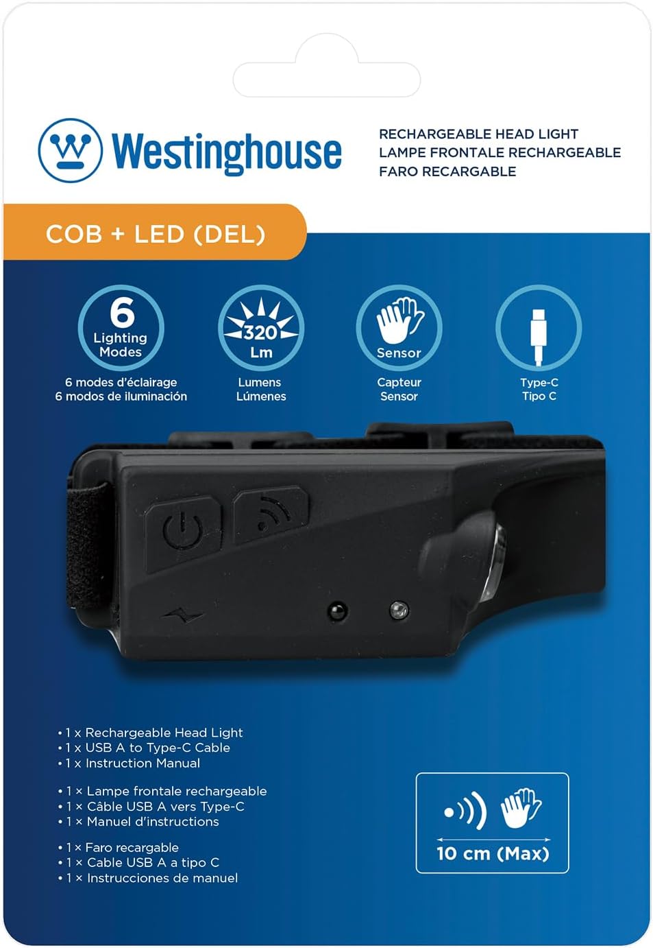 Rechargeable Headlamp Flashlight integrates bright white LED and COB red light in one, with a motion sensor. can be used as a head lamp for camping, reading, hiking and running.