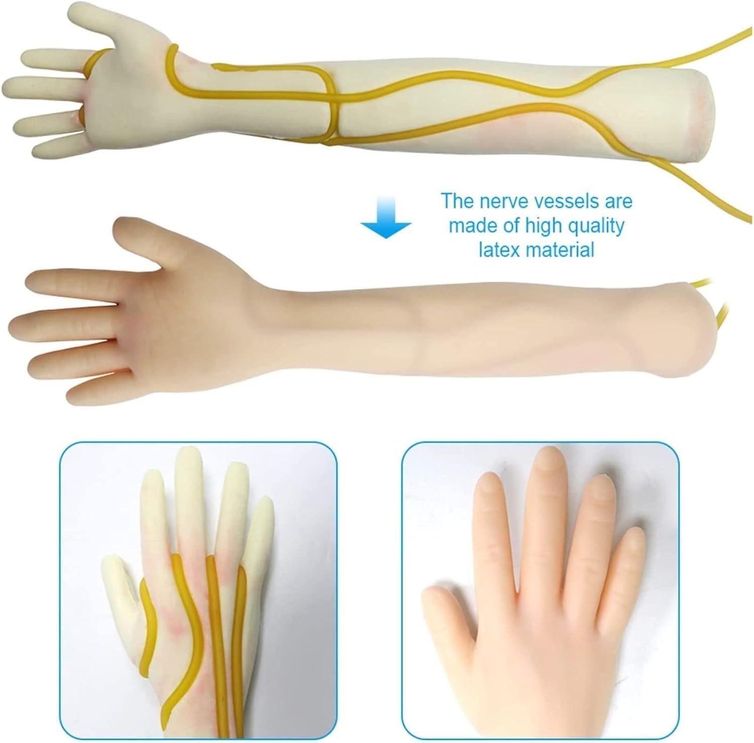 Simulation Silikon Arm Venenpunktion Injektion IV Hand Set linken und rechten Arms Trainingsmodell Medizin Pflege Chirurgische Praxis Spezielle IV Praxis Puppe Arm Injektion
