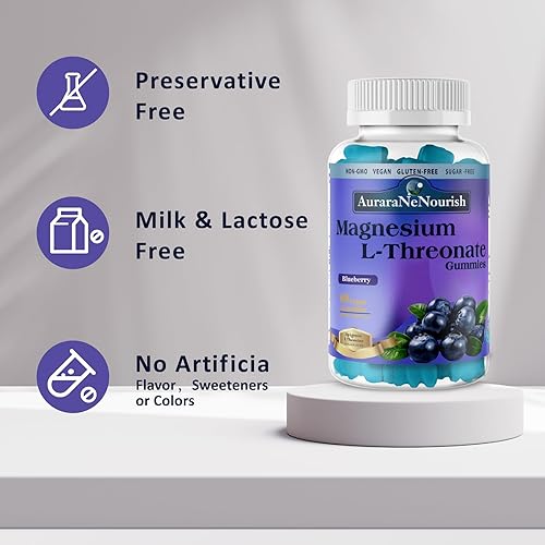 Miniatura 7 de Gomitas de magnesio L-treonato con apigenina L-teanina, suplementos avanzados de magnesio 11 en 1 con vitamina D3 K2 B6 para dormir cerebro