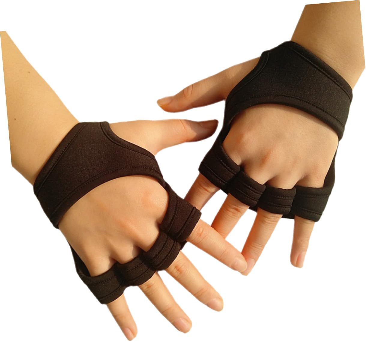 Non Slip Padded Gym Gloves with Wrist Strap Fingerless Half Gloves for Men and Women Workout Weightlifting Silicone Grip Palm Protection Black XL