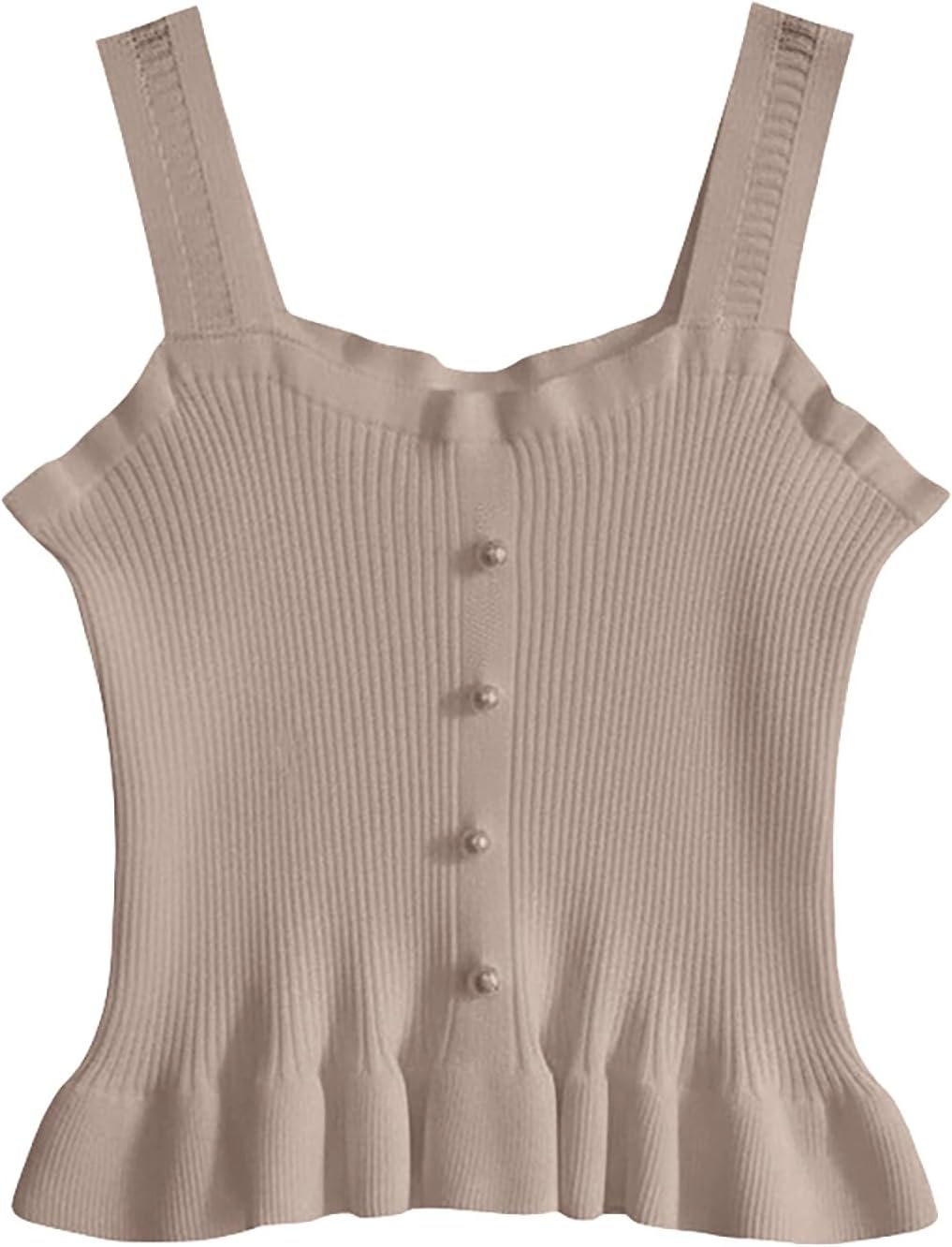Kids Lace Knit Tank Tops Summer Ruffle Spaghetti Strap Shirts Casual Cute Lightweight Breathable Shirts Girls