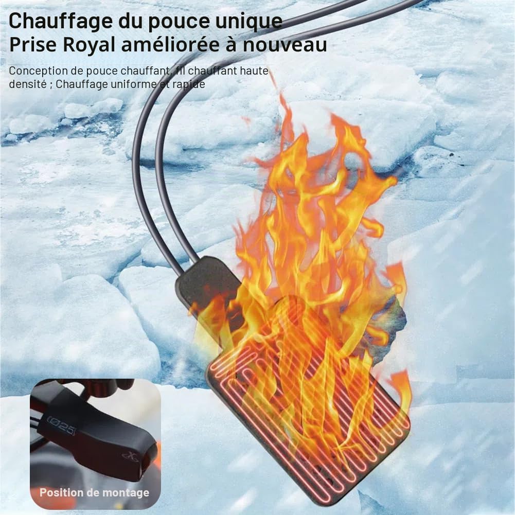 Poignées Chauffantes 12 V ATV - 3 Niveaux Réglables - Étanches - Régulation Intelligente de la Température - Pour l'Hiver