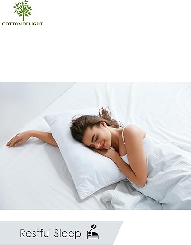 Miniatura 5 de Cotton Delight Standard Pillow Cases Set of 2 White 100% Natural Cotton 800 Thread Count Pillowcases Premium White Cotton Pillowcases, Standard