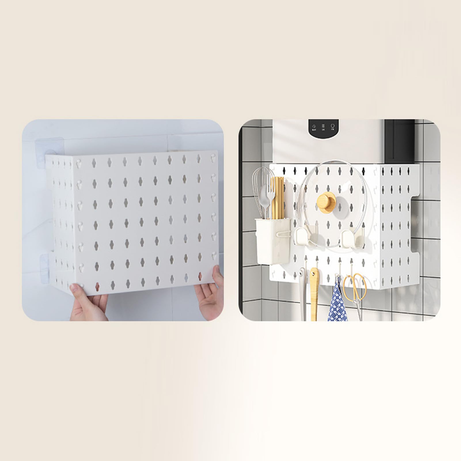 Pegboard Panels, Wall Mounted Gas Water Heater Decorative Cover Pegboard Utility Tools Pegboard Storage System for Home Garage Kitchen Bathroom