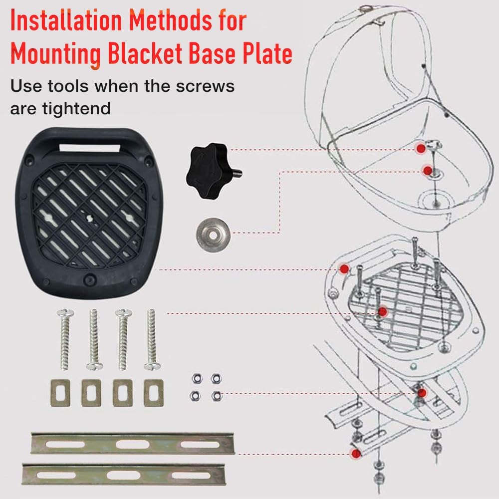 Japard Motorcycle Top Case 28L Rear Box Daily Tail Box Trunk Lockable Storage Carrier Waterproof Universal Mounting for Helmet Luggage (28L)
