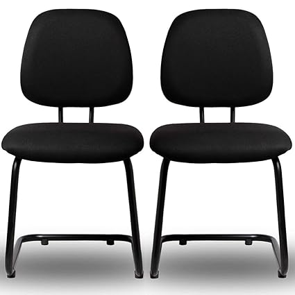 Giantwood Giovan Low Back Support Ergonomic Office and Staff Visitor Executive Chairs (Black, 2 Pieces)