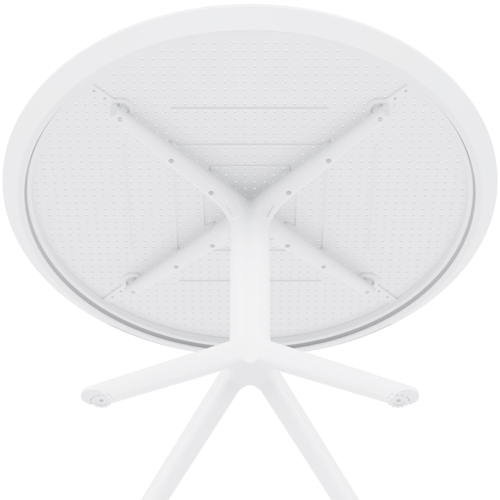CLP Tavolo da Giardino Sky Ø 105 cm Rotondo, Bistrò Esterno in Polipropilene Resistente a UV e Intemperie, Stabile, Altezza 74 cm, Colore:Bianco