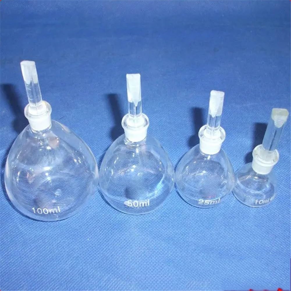 Lote de 10 picnómetros de cristalería de laboratorio de 25 ml