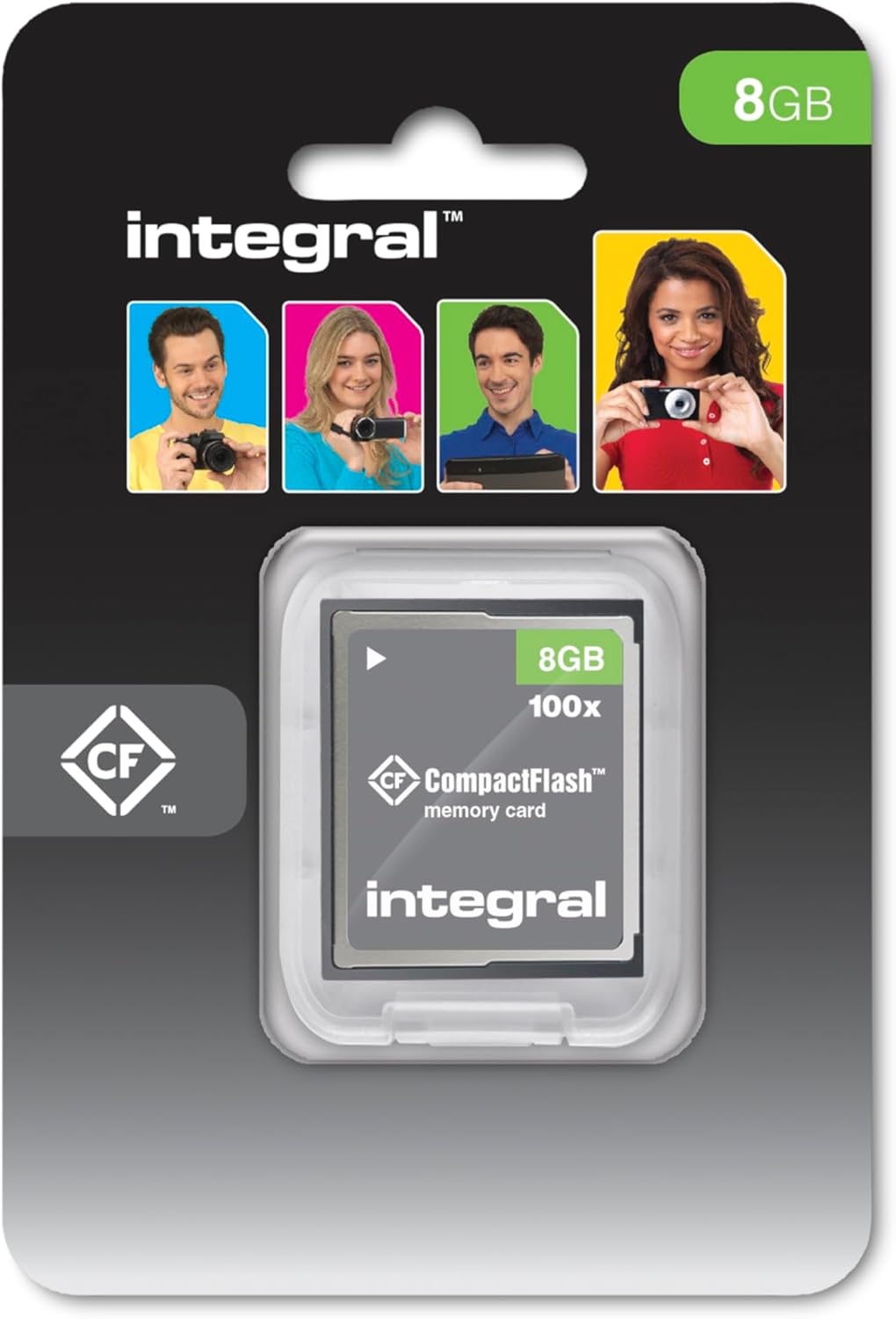 Integral INCF8GV2 Compact Flash Card Designed for the Photography Enthusiasts, Durable and Reliable, Black, 8GB