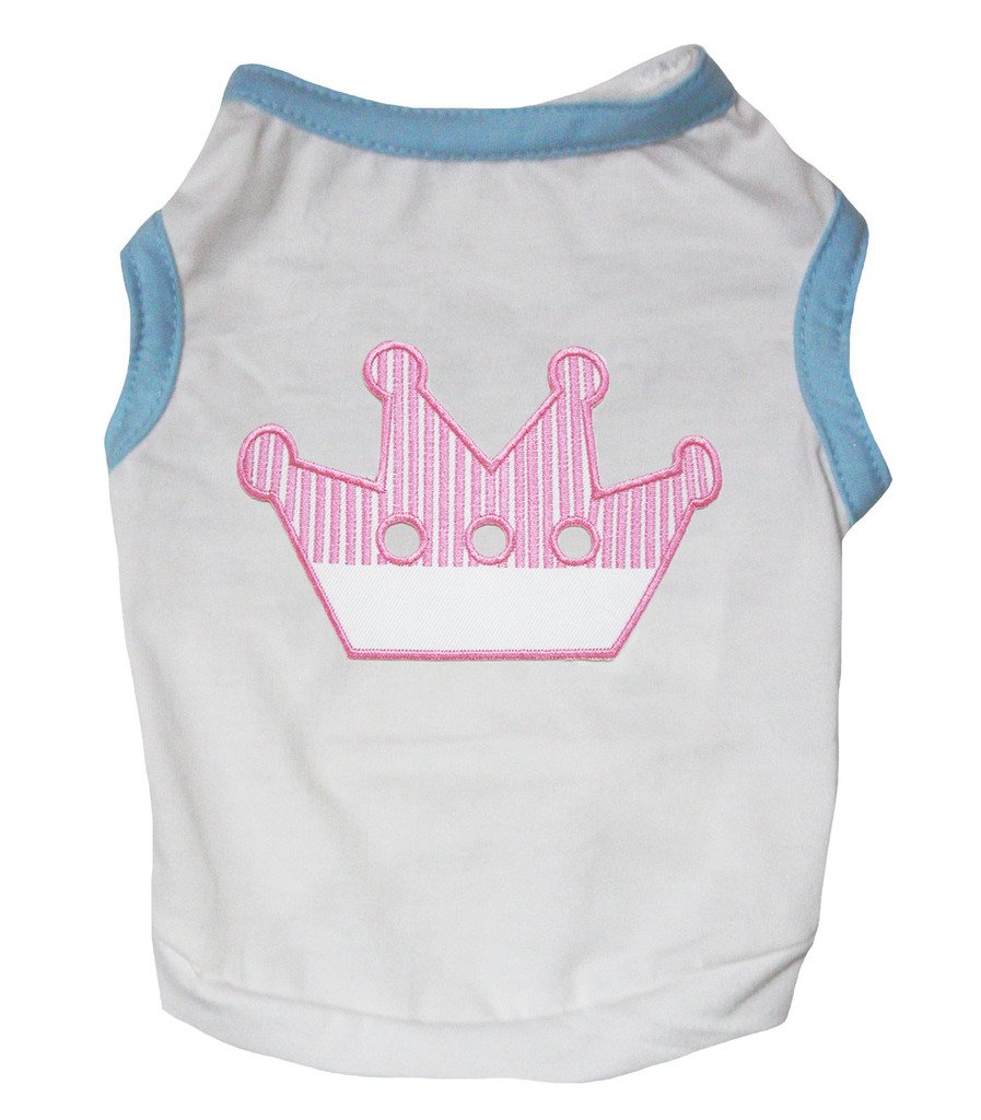 T-shirt en coton pour chiot et robe rose à couronne pour petit chien tendance