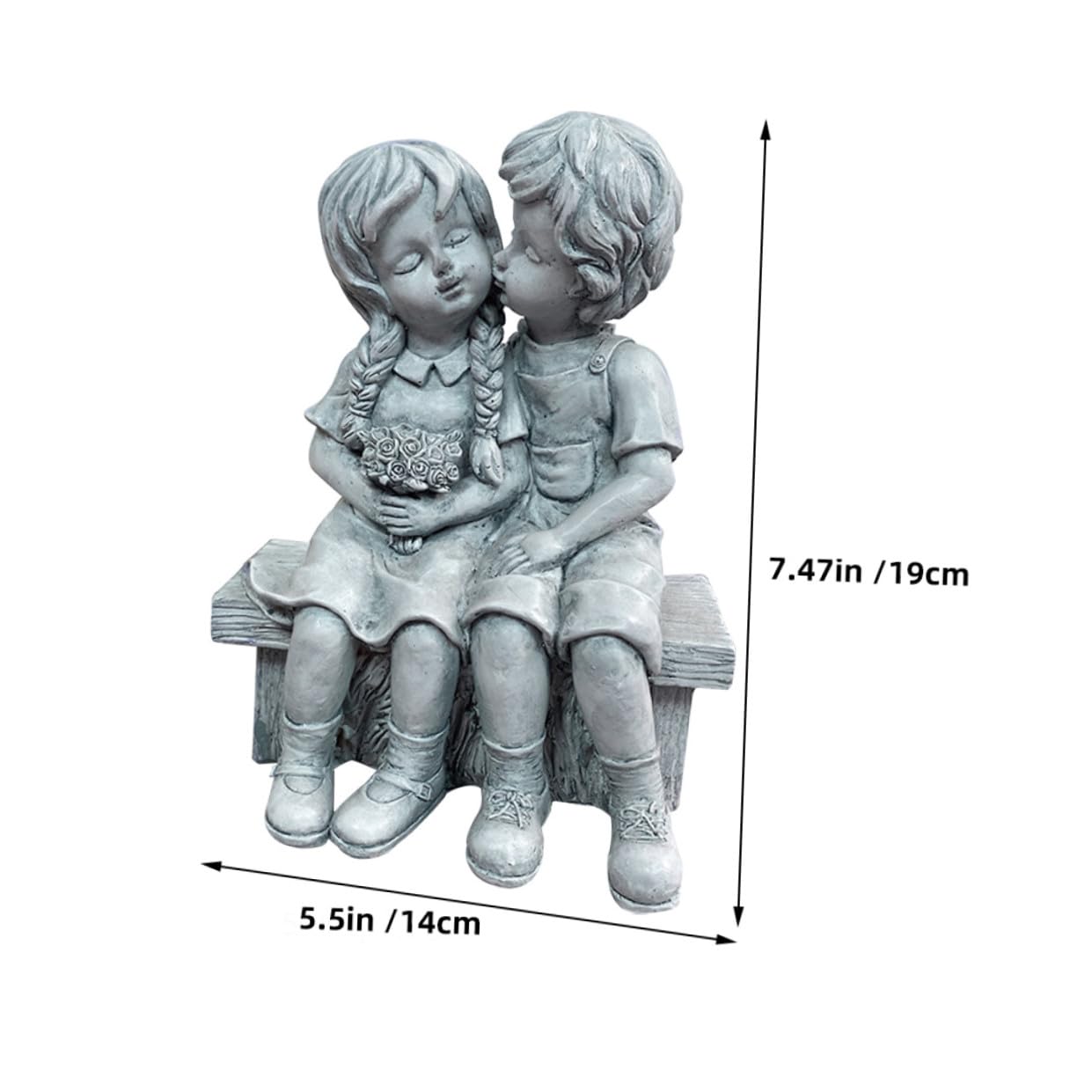 Abaodam Statua in Resina Boy Girl Decorazione Giardino Esterno Cortile Decorazione Casa Esterna