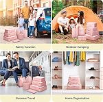 Packing Cubes for Suitcases, 9 Set Compression Storage Travel Luggage Organizers with Toiletry Bag, Shoe Bag & Electronics Bag - Luggage Organizers Suitcase Travel Accessories (Pink)