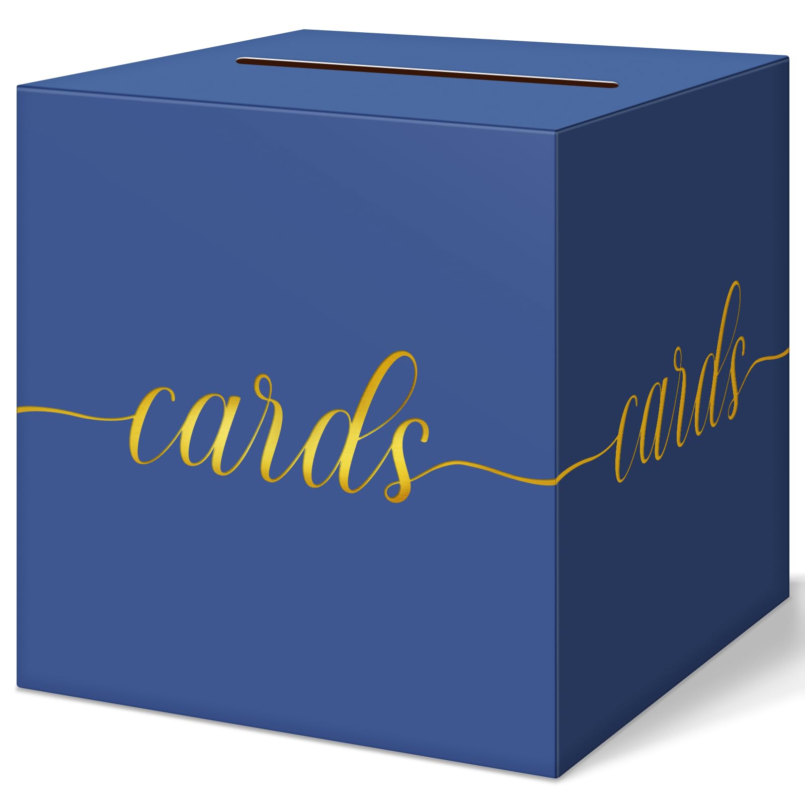 Elegant Card Box for Party, Gold Foil Graduation Card Box, Navy Blue