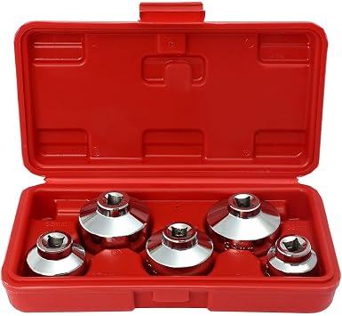 5-Piece 3/8-Inch Drive Oil Filter Wrench Socket Set 24mm, 27mm, 32mm, 36mm, 38mm