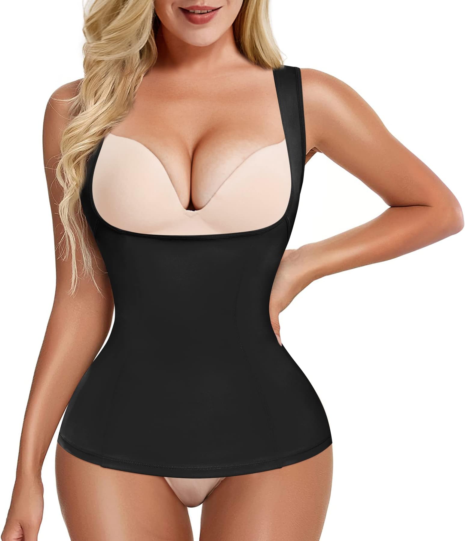 MICOHPKLEShapewear for Women Tummy Control Waist Trainer Tank Top Body Shaper Fajas Post Surgery Compression Garment