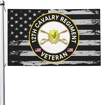 12th Cavalry Regiment Veteran Double Sided 3x5 ft Flag Outdoor Decoration UV Fade Resistant Banner