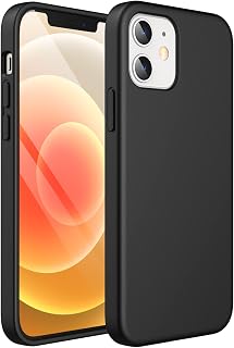 JETech Silicone Case for iPhone 12/12 Pro 6.1-Inch, Silky-Soft Touch Full-Body Protective Phone Case, Shockproof Cover with Microfiber Lining (Black)