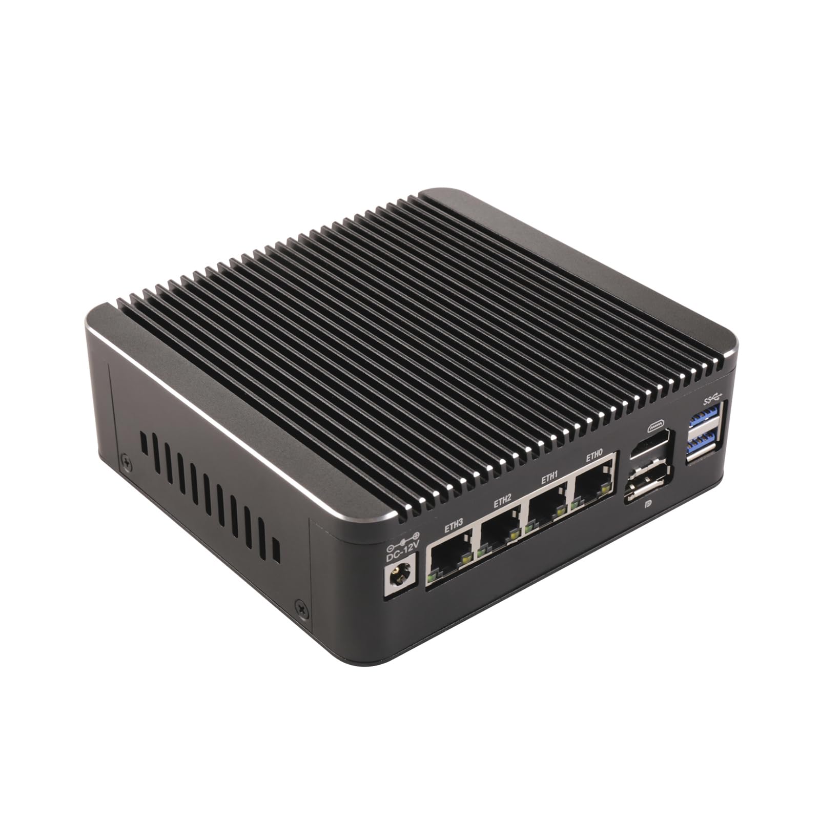 Micro Firewall Appliance, Mini PC, PFSense, Mikrotik, OPNsense, VPN, Router PC, Pentium Gold 4417U, RS34, 4 x 2.5G I226-V Nics, HDMI, DP, SIM Slot, Type-C, 4G RAM, 128G SSD