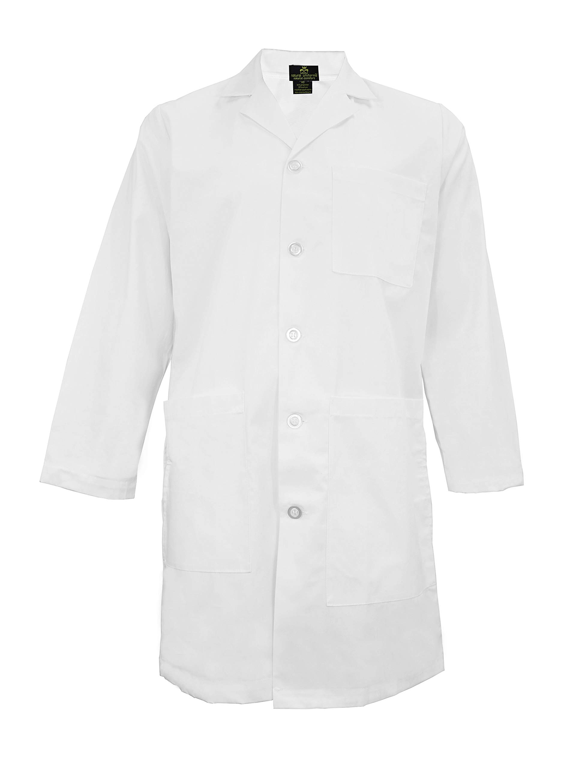 Natural Uniformes para Hombre iPad Lab coat-38 Longitud - Blanco -