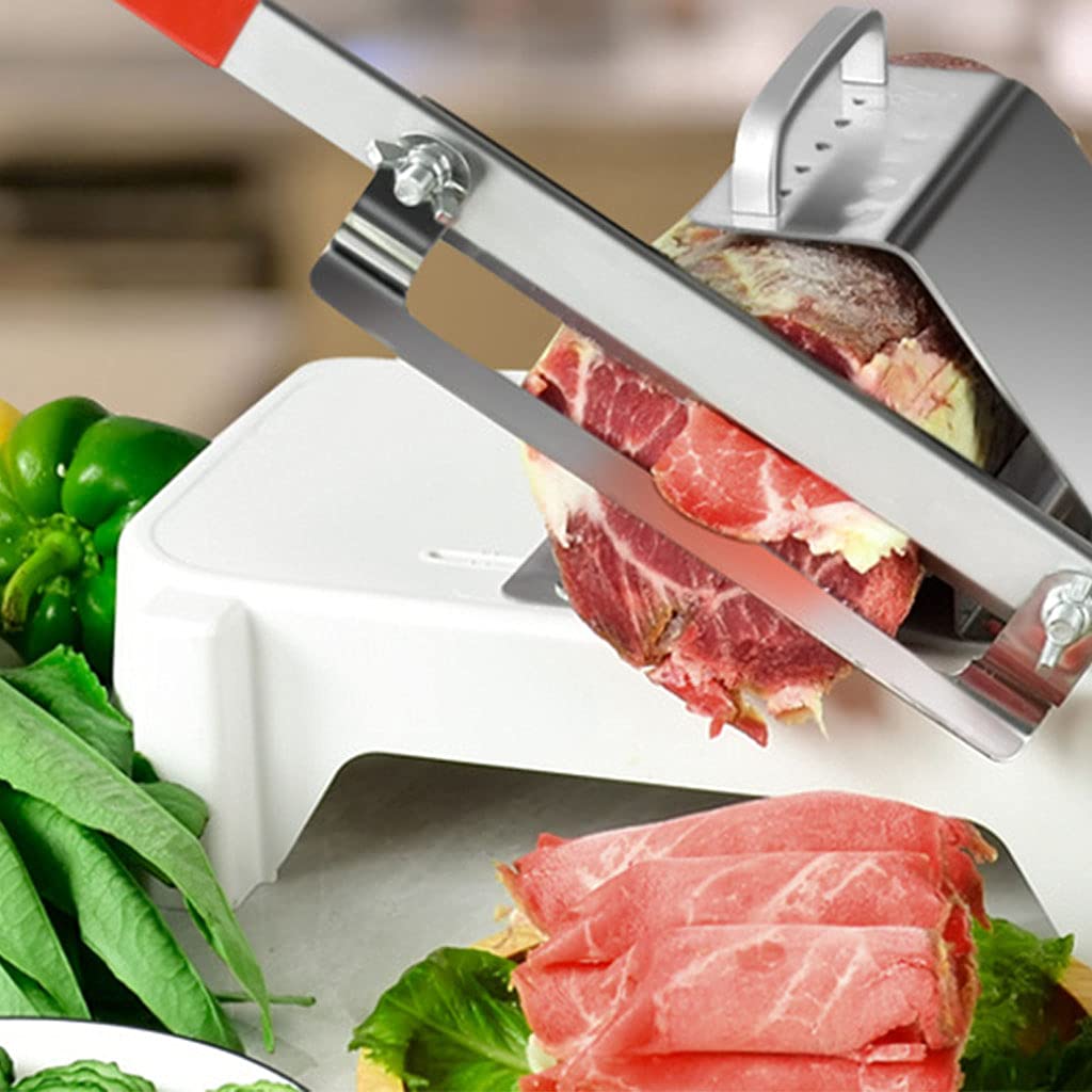 Rooyar Manual Meat Slicer, Stainless Steel, Adjustable 0.25-25mm Thickness, Easy to Clean, Labor-Saving, For Home Use
