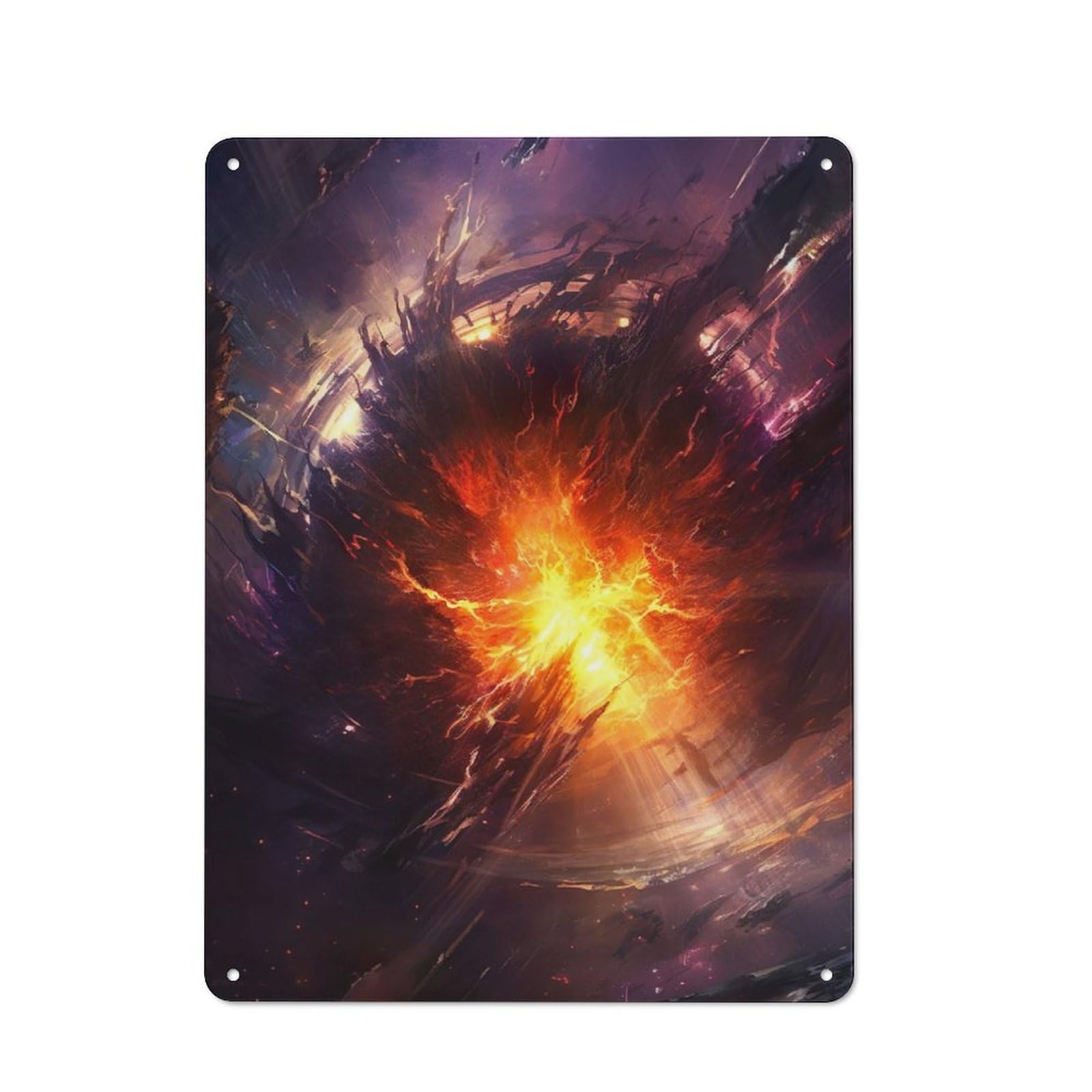Garage Style Planet Detonation Decorative Metal Plaque 40x30cm, Garage Wall Decor for Workshop, Basement, Shed Or Games Room