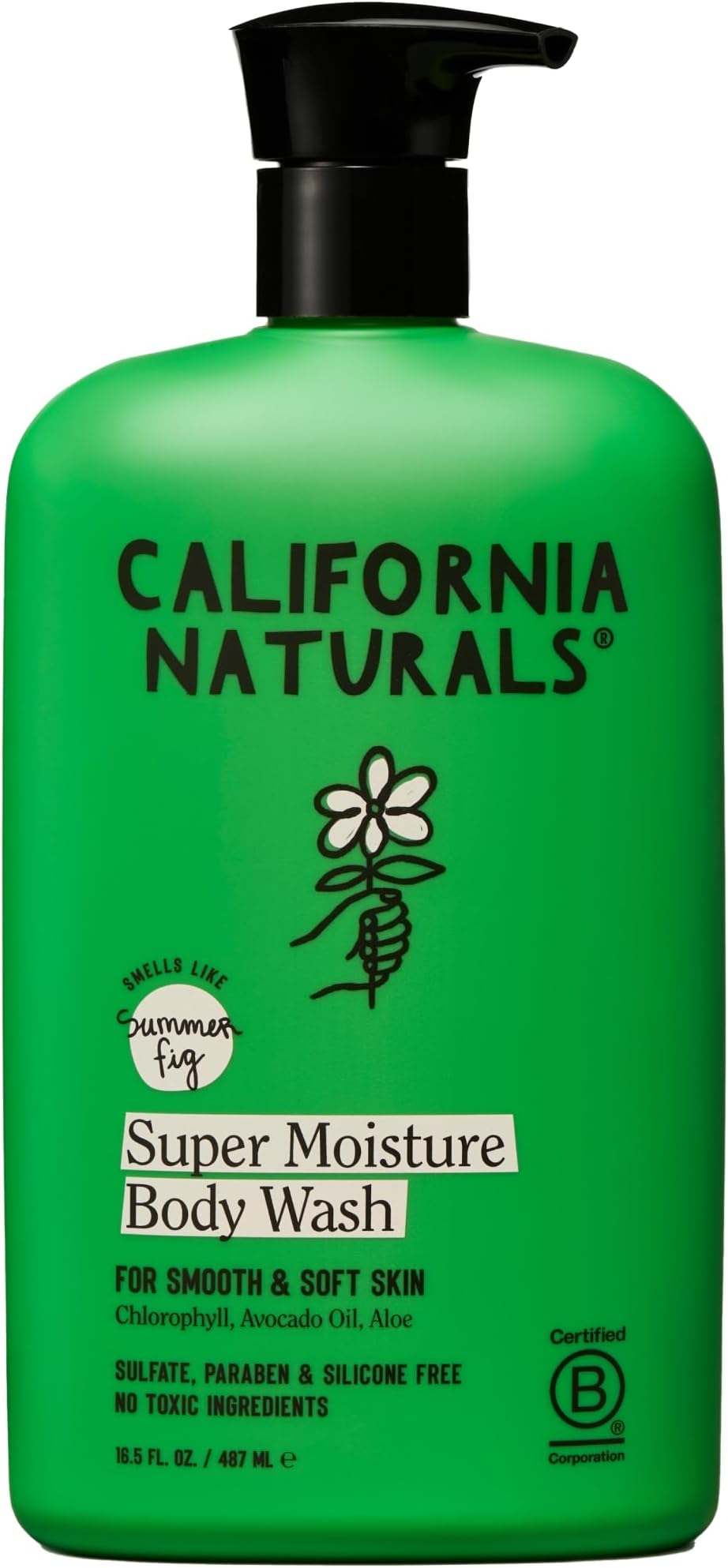 Super Moisture Body Wash, Gentle Shower Gel Cleanser for Dry, Sensitive Skin, Moisturizing & Hydrating, Natural, Vegan, Paraben & Sulfate Free Body Moisturizer, 16.5 fl oz