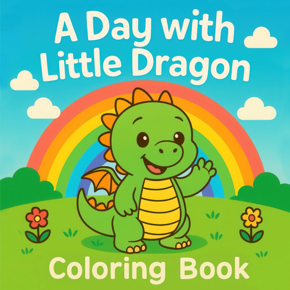 A Day with Little Dragon: Coloring Book for Children