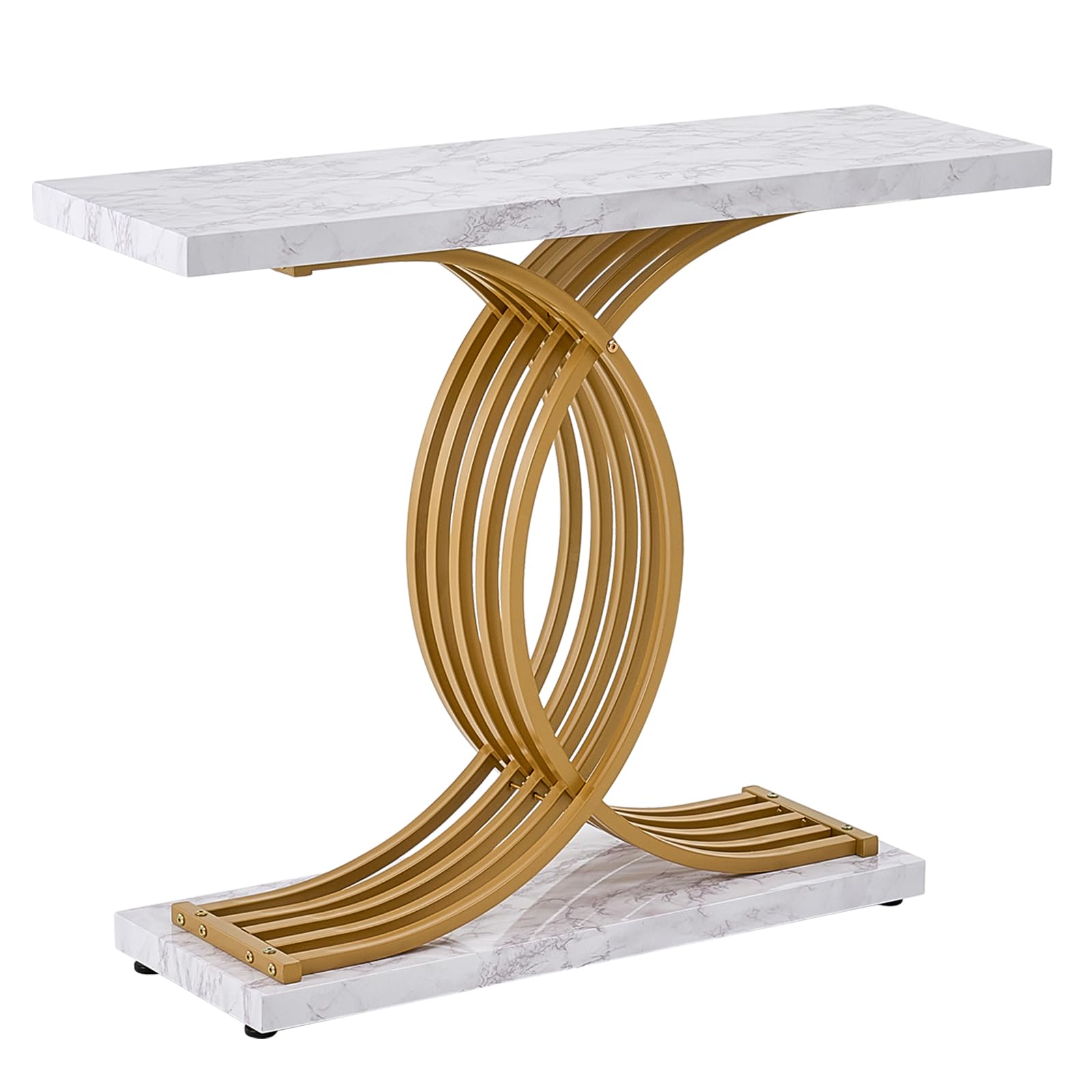 VEVOR Tavolo Stretto Dietro Divano, Tavolino da Ingresso Lungo a 1 Livello e Tavola da Corridoio Sottile, con Struttura in Metallo, per Ingresso, Corridoio, Soggiorno, 100 x 30 x 81 cm